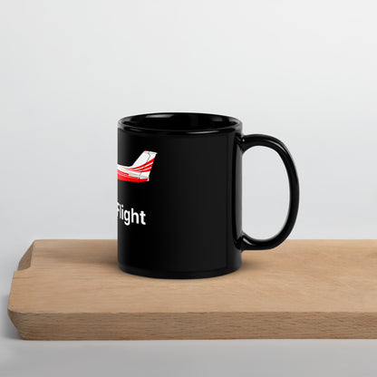 Fearless Flight Tutor: Glossy Black Humor Mug