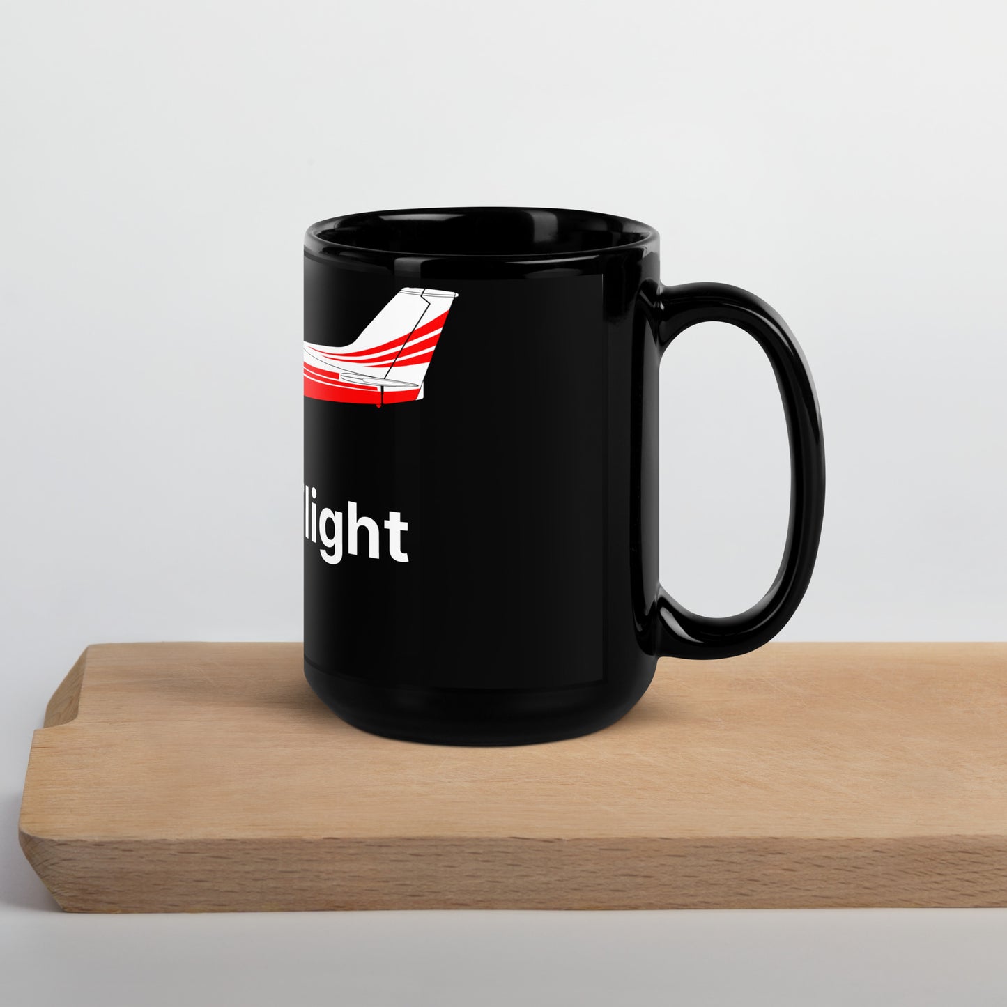 Fearless Flight Tutor: Glossy Black Humor Mug