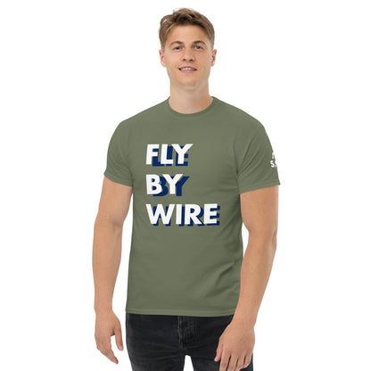 Fly By Wire / Lie By Hire Pilot Joke T-Shirt