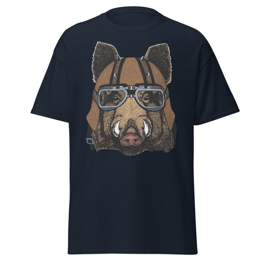 The Adventurous Aviator: Playful Boar Men's Classic Tee