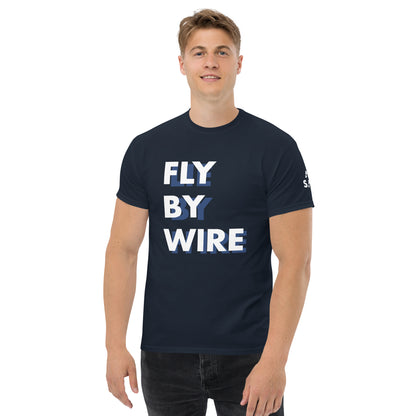 Fly By Wire / Lie By Hire Pilot Joke T-Shirt